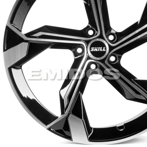 КОВАНЫЕ ДИСКИ 230626W SKILL SL089-SK199 21 J9.5 ET31 5X112 66.5 ЧЁРНЫЙ ГЛЯНЦЕВЫЙ + ПОЛИРОВАННЫЕ СПИЦ
