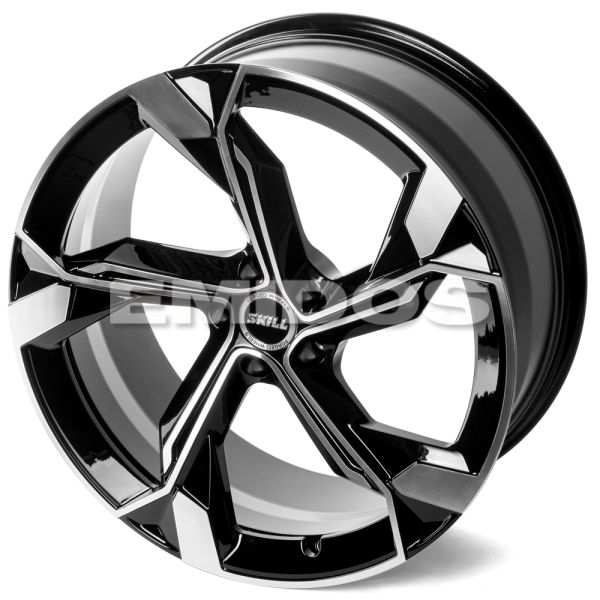 КОВАНЫЕ ДИСКИ 230626W SKILL SL089-SK199 21 J9.5 ET31 5X112 66.5 ЧЁРНЫЙ ГЛЯНЦЕВЫЙ + ПОЛИРОВАННЫЕ СПИЦ