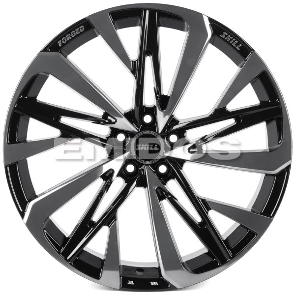 КОВАНЫЕ ДИСКИ H250930K SKILL SL221-CS412 20 J9 ET40 5X108 63.4 ЧЁРНЫЙ ГЛЯНЦЕВЫЙ + ЗЕРКАЛЬНАЯ ПОЛИРОВ