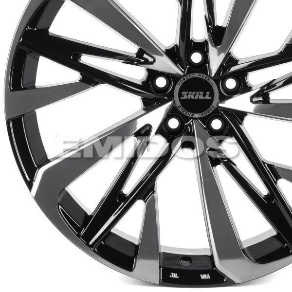 КОВАНЫЕ ДИСКИ H250930K SKILL SL221-CS412 20 J9 ET40 5X108 63.4 ЧЁРНЫЙ ГЛЯНЦЕВЫЙ + ЗЕРКАЛЬНАЯ ПОЛИРОВ