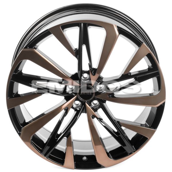 КОВАНЫЕ ДИСКИ H231029Q SKILL SL221-CS266 20 J8.5 ET35 5X114.3 60.1 ЧЁРНЫЙ ГЛЯНЦЕВЫЙ + БРОНЗОВЫЕ СПИЦ