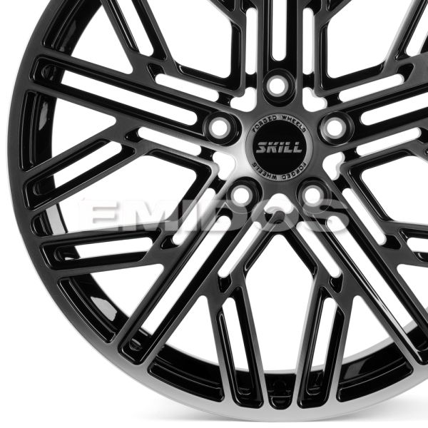 КОВАНЫЕ ДИСКИ H230907B SKILL SL238 19 J8 ET41.5 5X120 66.1 ЧЁРНЫЙ + ПОЛИРОВАННЫЕ СПИЦЫ