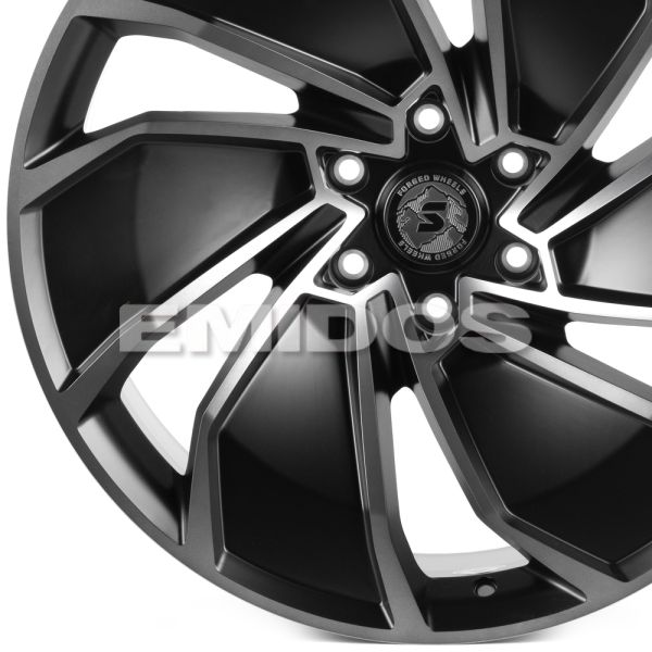 КОВАНЫЕ ДИСКИ H241211G SKILL SL338-SL253 22 J10 ET10 6X139.7 77.8 ЧЁРНЫЙ МАТОВЫЙ + ПОЛИРОВАННЫЕ СПИЦ