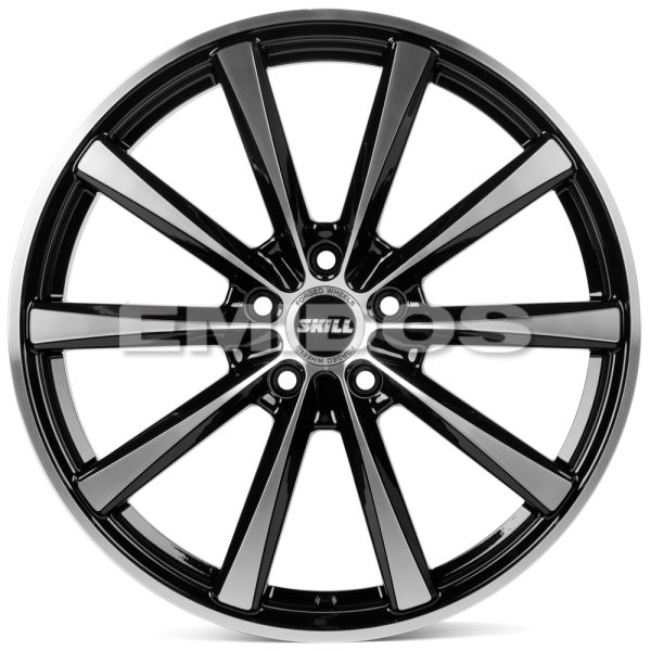 КОВАНЫЕ ДИСКИ 230609Q SKILL SL340-CS255 19 J8.5 ET48 5X112 66.6 ЧЁРНЫЙ + ПОЛИРОВАННЫЕ СПИЦЫ