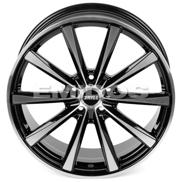 КОВАНЫЕ ДИСКИ 230609Q SKILL SL340-CS255 19 J8.5 ET48 5X112 66.6 ЧЁРНЫЙ + ПОЛИРОВАННЫЕ СПИЦЫ