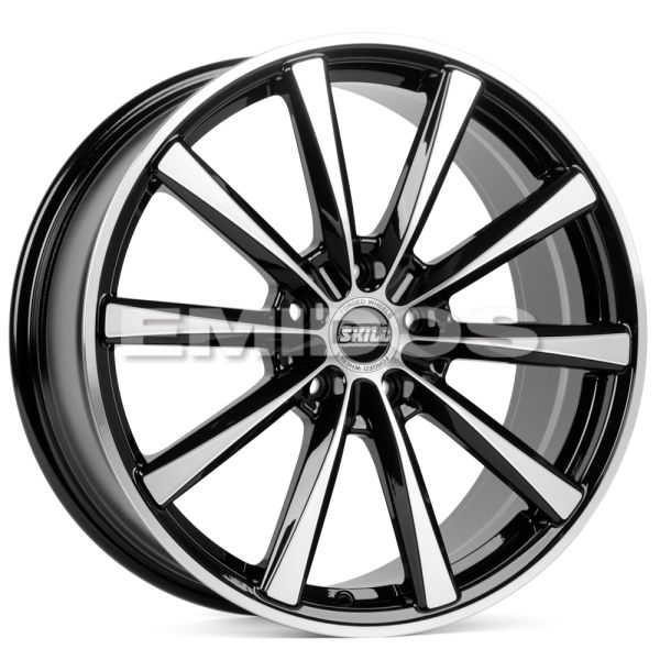 КОВАНЫЕ ДИСКИ 230609Q SKILL SL340-CS255 19 J8.5 ET48 5X112 66.6 ЧЁРНЫЙ + ПОЛИРОВАННЫЕ СПИЦЫ