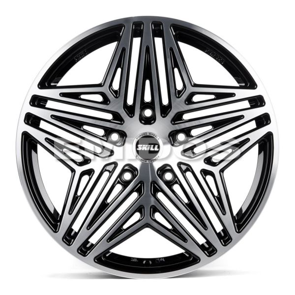 КОВАНЫЕ ДИСКИ 230315S SKILL SL351-SB418 20 J9 ET40 5X150 110.1 ЧЁРНЫЙ + ПОЛИРОВАННЫЕ СПИЦЫ