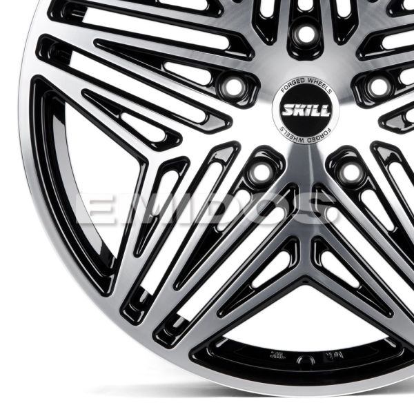КОВАНЫЕ ДИСКИ 230315S SKILL SL351-SB418 20 J9 ET40 5X150 110.1 ЧЁРНЫЙ + ПОЛИРОВАННЫЕ СПИЦЫ