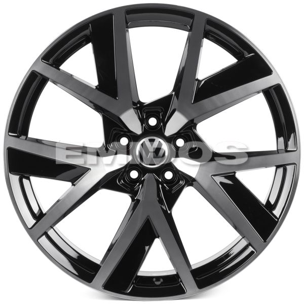 КОВАНЫЕ ДИСКИ H250925P SKILL SL365-SL221 20 J9 ET33 5X112 66.6 ЧЁРНЫЙ ГЛЯНЦЕВЫЙ + ПОЛИРОВАННЫЕ СПИЦЫ