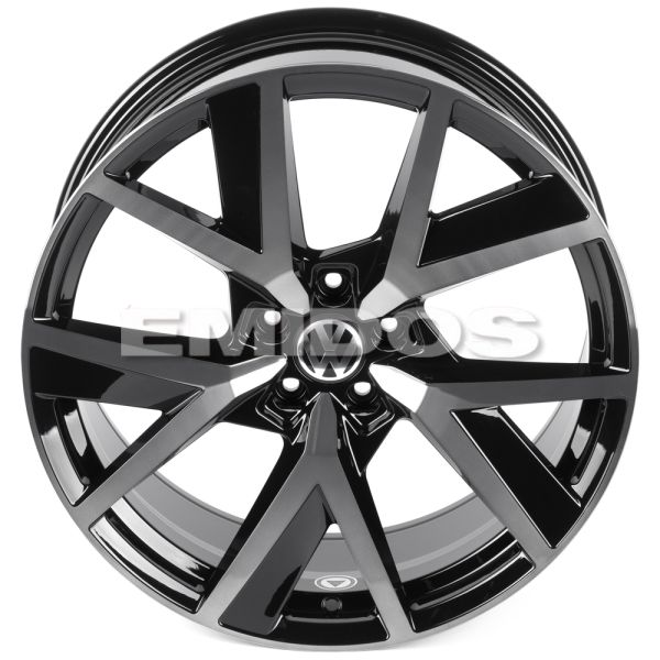 КОВАНЫЕ ДИСКИ H250925P SKILL SL365-SL221 20 J9 ET33 5X112 66.6 ЧЁРНЫЙ ГЛЯНЦЕВЫЙ + ПОЛИРОВАННЫЕ СПИЦЫ