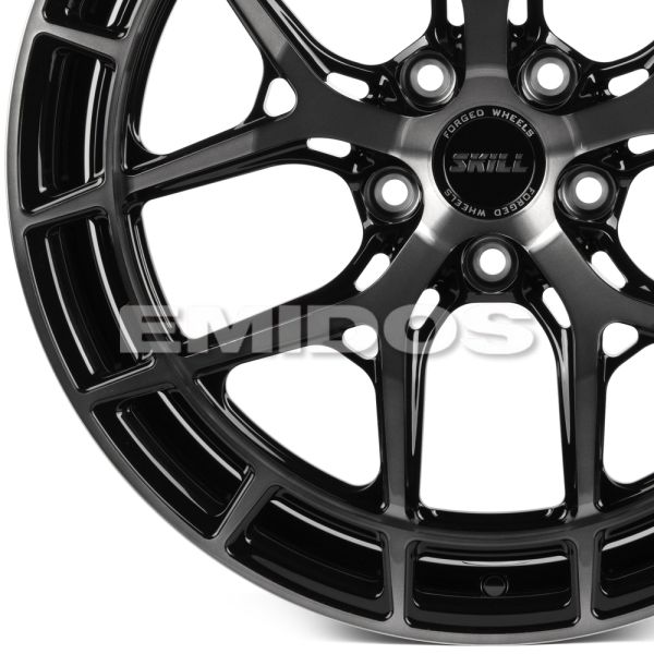 КОВАНЫЕ ДИСКИ H241202C SKILL SL399-SB562 20 J8.5 ET30 5X120 72.6 ЧЁРНЫЙ ГЛЯНЦЕВЫЙ + ПОЛИРОВАННЫЕ СПИ