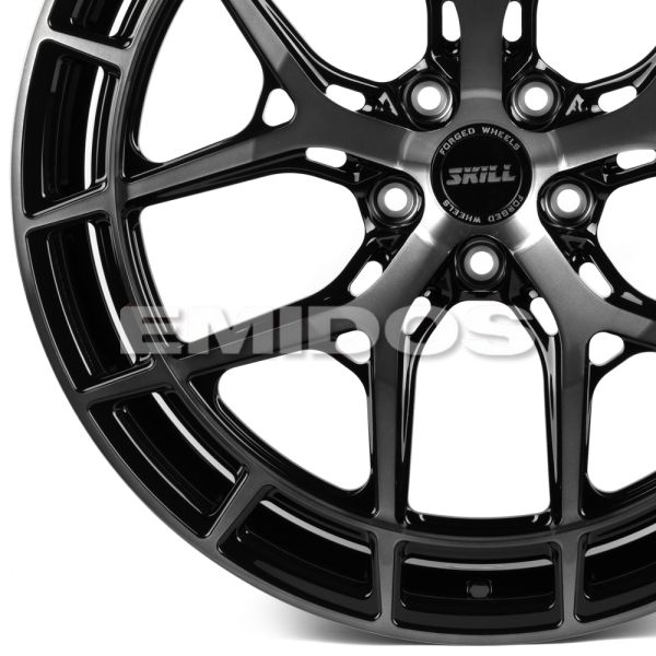 КОВАНЫЕ ДИСКИ H241202I SKILL SL399-SB364 22 J9.5 ET35 5X120 72.6 ЧЁРНЫЙ ГЛЯНЦЕВЫЙ + ПОЛИРОВАННЫЕ СПИ