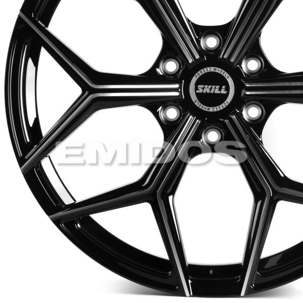 КОВАНЫЕ ДИСКИ H240927E SKILL SL401-SL096 22 J9.5 ET50 6X139.7 95.1 ЧЁРНЫЙ ГЛЯНЦЕВЫЙ + ПОЛИРОВАННЫЕ С