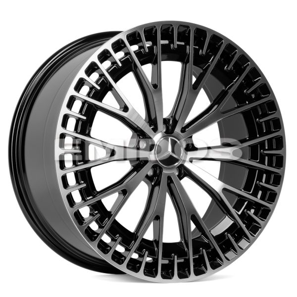 КОВАНЫЕ ДИСКИ 231027E SKILL SL405-CS267 20 J9 ET45 5X112 66.6 ЧЁРНЫЙ ГЛЯНЦЕВЫЙ + ПОЛИРОВАННЫЕ СПИЦЫ