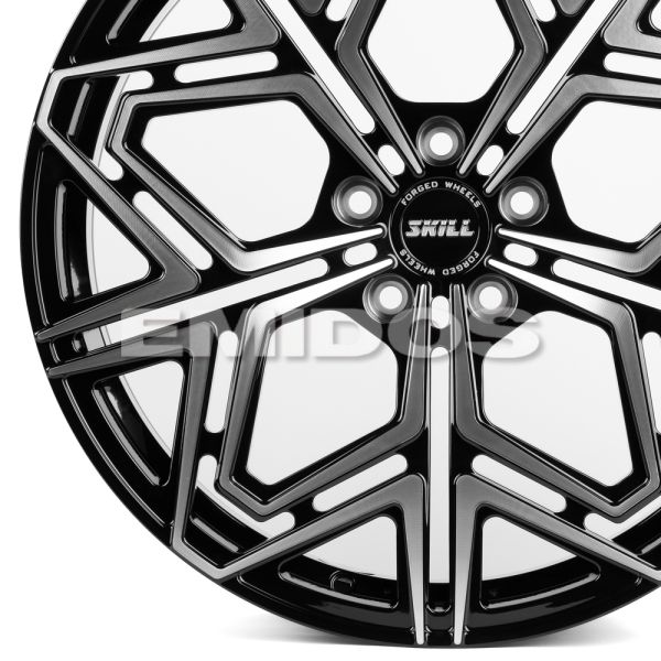 КОВАНЫЕ ДИСКИ H231030C SKILL SL501-CT380 20 J9.5 ET45 5X114.3 64.1 ЧЁРНЫЙ ГЛЯНЦЕВЫЙ + ПОЛИРОВАННЫЕ С