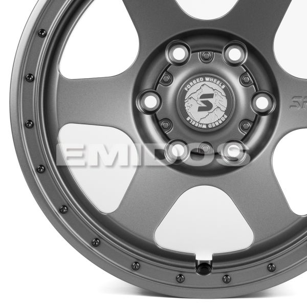 КОВАНЫЕ ДИСКИ H231130Y SKILL SL511-CS236 17 J9 ET25 6X139.7 106.1 ГРАФИТ МАТОВЫЙ + ЧЁРНЫЕ ДЕКОРАТИВН