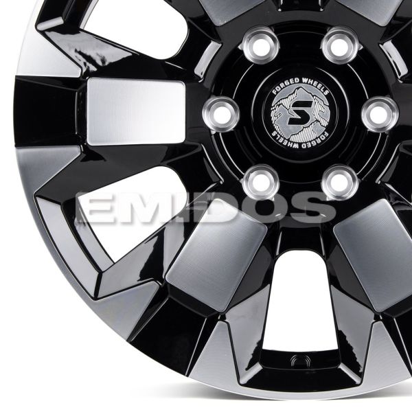 КОВАНЫЕ ДИСКИ H231030X SKILL SL516-SV283 18 J9 ET45 6X139.7 95.1 ЧЁРНЫЙ ГЛЯНЦЕВЫЙ + ПОЛИРОВАННЫЕ СПИ