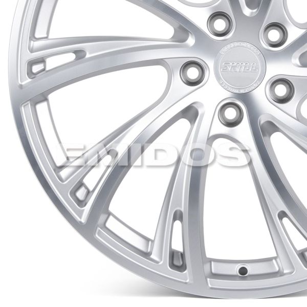 КОВАНЫЕ ДИСКИ H231103Q SKILL SL523-CS277 21 J9 ET40 5X120 66.1 СЕРЕБРО МАТОВОЕ + ПОЛИРОВАННЫЕ СПИЦЫ