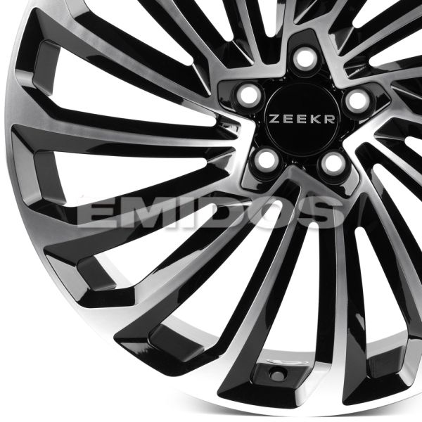 КОВАНЫЕ ДИСКИ H250930I SKILL SL529-SL221 20 J9 ET40 5X108 63.4 ЧЁРНЫЙ ГЛЯНЦЕВЫЙ + ПОЛИРОВАННЫЕ СПИЦЫ