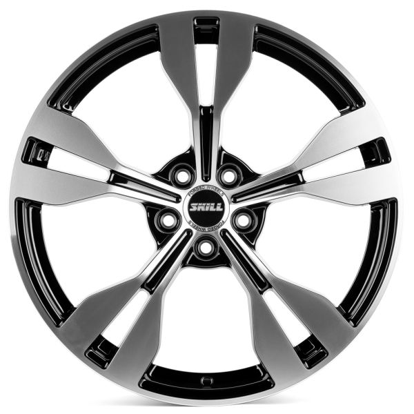 КОВАНЫЕ ДИСКИ 220909U SKILL SL566-CS267 20 J9 ET33 5X112 66.6 ЧЁРНЫЙ + ПОЛИРОВАННЫЕ СПИЦЫ