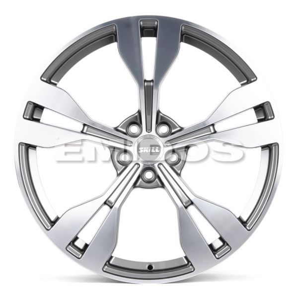 КОВАНЫЕ ДИСКИ 230612S SKILL SL566-CT390 21 J9.5 ET31 5X112 66.6 ГРАФИТ ГЛЯНЦЕВЫЙ + ПОЛИРОВАННЫЕ СПИЦ