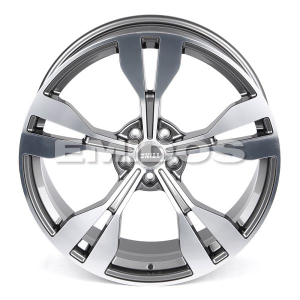 КОВАНЫЕ ДИСКИ 230612S SKILL SL566-CT390 21 J9.5 ET31 5X112 66.6 ГРАФИТ ГЛЯНЦЕВЫЙ + ПОЛИРОВАННЫЕ СПИЦ