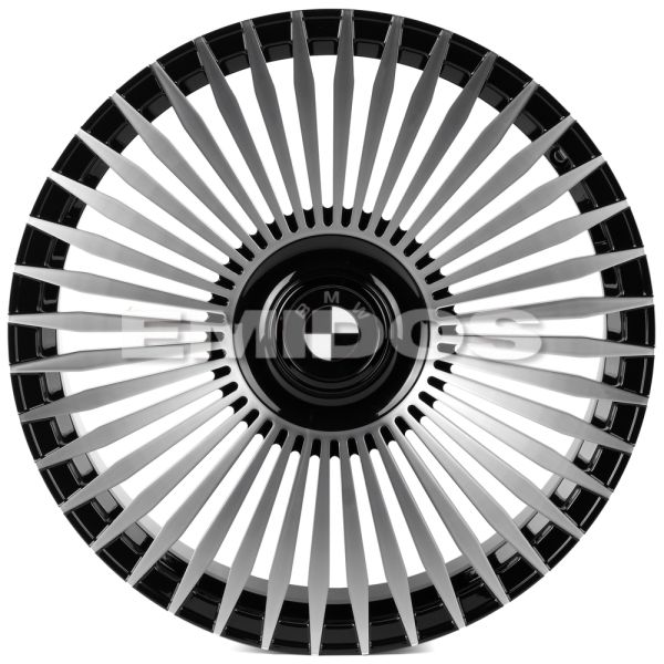 КОВАНЫЕ ДИСКИ H250407C SKILL SL762-SV482 22 J9.5 ET36 5X112 66.6 ЧЕРНЫЙ ГЛЯНЕЦ + ПОЛИРОВАНЫЕ СПИЦЫ