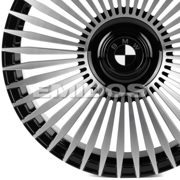 КОВАНЫЕ ДИСКИ H250407C SKILL SL762-SV482 22 J9.5 ET36 5X112 66.6 ЧЕРНЫЙ ГЛЯНЕЦ + ПОЛИРОВАНЫЕ СПИЦЫ