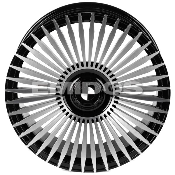 КОВАНЫЕ ДИСКИ H250407C SKILL SL762-SV482 22 J9.5 ET36 5X112 66.6 ЧЕРНЫЙ ГЛЯНЕЦ + ПОЛИРОВАНЫЕ СПИЦЫ