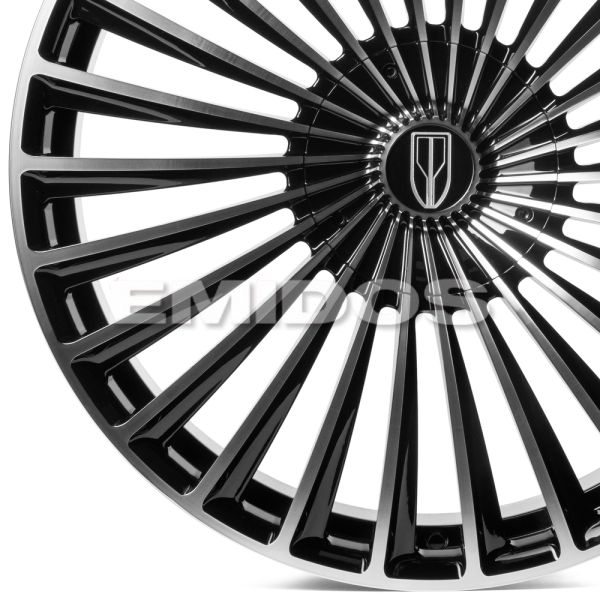 КОВАНЫЕ ДИСКИ 231215C SKILL SV017-SV326 22 J9.5 ET33 5X130 71.6 ЧЁРНЫЙ ГЛЯНЦЕВЫЙ + ПОЛИРОВАННЫЕ СПИЦ