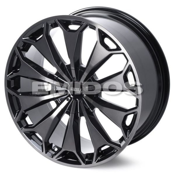 КОВАНЫЕ ДИСКИ 230911B SKILL SV078-DS227 21 J9.5 ET33 5X130 71.6 ЧЁРНЫЙ ГЛЯНЦЕВЫЙ + ПОЛИРОВАННЫЕ СПИЦ