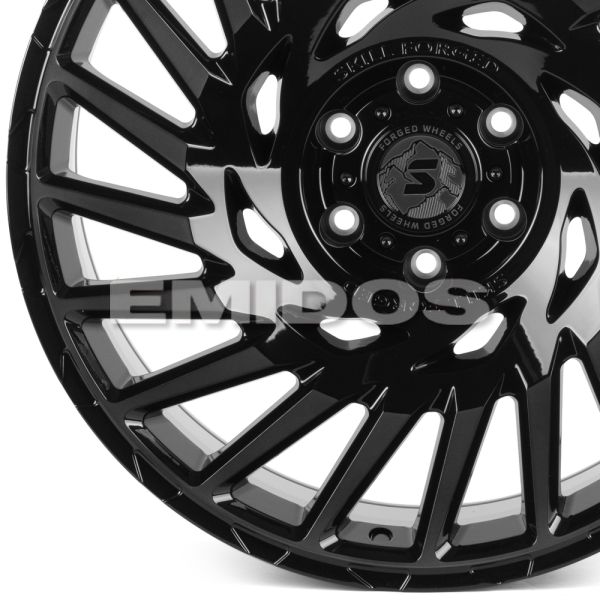 КОВАНЫЕ ДИСКИ H241211C SKILL SV093-SK365 22 J10 ET10 6X139.7 77.8 ЧЁРНЫЙ ГЛЯНЦЕВЫЙ + ПОЛИРОВАННЫЕ СП