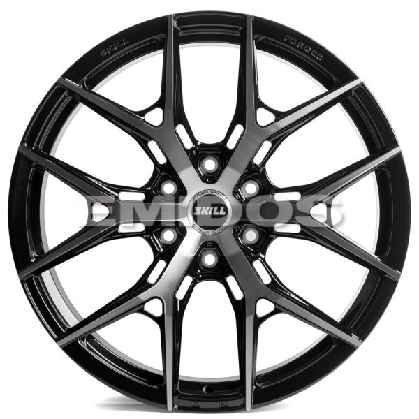 КОВАНЫЕ ДИСКИ 230928C SKILL SV110-SV325 22 J9 ET45 6X139.7 95.1 ЧЁРНЫЙ ГЛЯНЦЕВЫЙ + ПОЛИРОВАННЫЕ СПИЦ