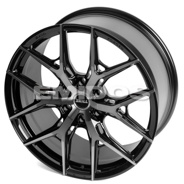 КОВАНЫЕ ДИСКИ 230928C SKILL SV110-SV325 22 J9 ET45 6X139.7 95.1 ЧЁРНЫЙ ГЛЯНЦЕВЫЙ + ПОЛИРОВАННЫЕ СПИЦ