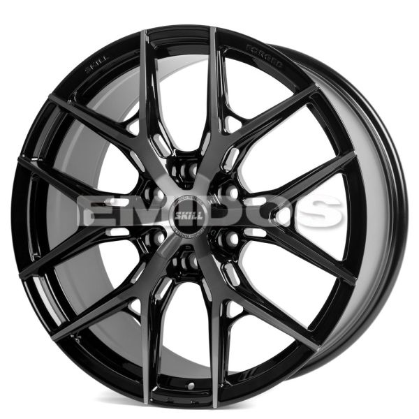 КОВАНЫЕ ДИСКИ 230928C SKILL SV110-SV325 22 J9 ET45 6X139.7 95.1 ЧЁРНЫЙ ГЛЯНЦЕВЫЙ + ПОЛИРОВАННЫЕ СПИЦ