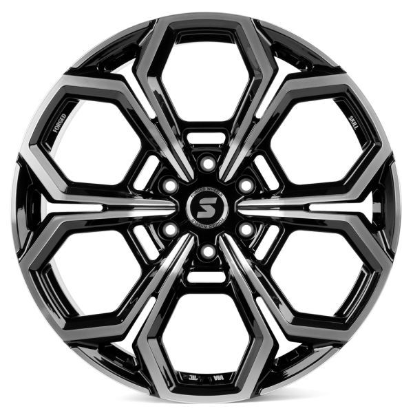 КОВАНЫЕ ДИСКИ H250826D SKILL SV111-SL251 22 J9 ET28 6X139.7 106.1 ЧЁРНЫЙ ГЛЯНЦЕВЫЙ + ПОЛИРОВАННЫЕ СП