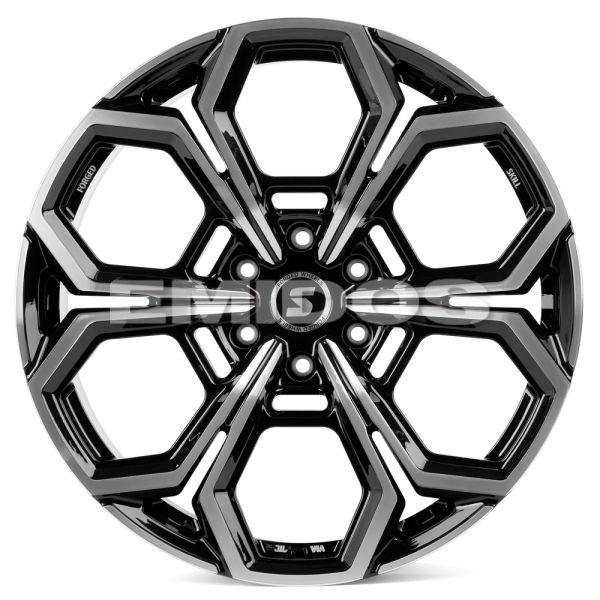 КОВАНЫЕ ДИСКИ 230223X SKILL SV111-CS278 22 J9.5 ET5 6X139.7 106.1 ЧЁРНЫЙ + ПОЛИРОВАННЫЕ СПИЦЫ