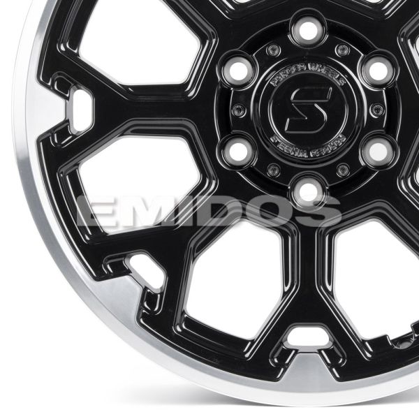 КОВАНЫЕ ДИСКИ 231026J SKILL SV111-CS244 18 J9 ET45 6X139.7 95.1 ЧЁРНЫЙ ГЛЯНЦЕВЫЙ + ПОЛИРОВАННЫЙ ОБОД