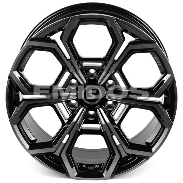 КОВАНЫЕ ДИСКИ H241206Y SKILL SV111-SL221 20 J9 ET19 6X139.7 77.8 ЧЁРНЫЙ ГЛЯНЦЕВЫЙ + ПОЛИРОВАННЫЕ СПИ