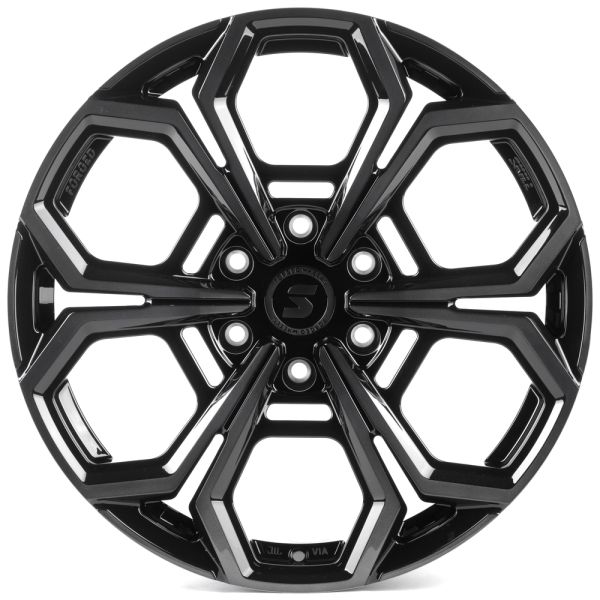 КОВАНЫЕ ДИСКИ H241229E SKILL SV111-SB563 20 J9 ET50 6X139.7 95.1 ЧЁРНЫЙ ГЛЯНЦЕВЫЙ + ПОЛИРОВАННЫЕ СПИ