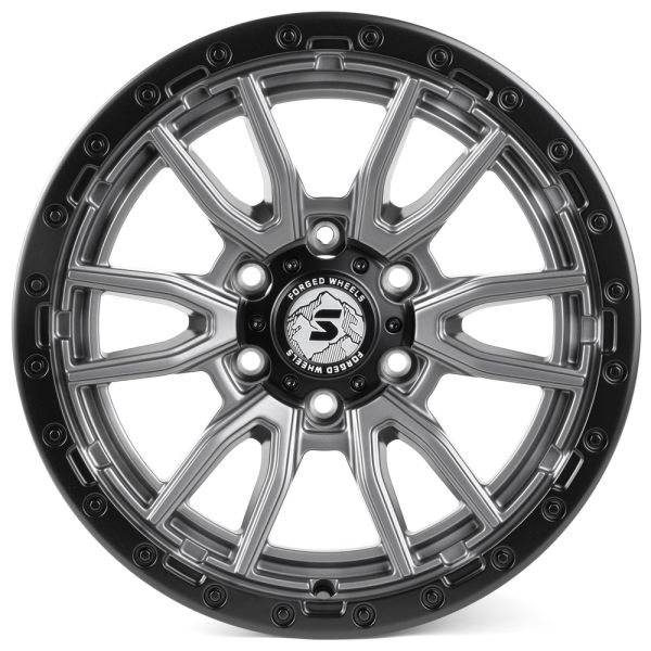 КОВАНЫЕ ДИСКИ H240605A SKILL SV127-SK303 18 J9 ET19 6X139.7 106.1 ГРАФИТ МАТОВЫЙ + ЧЁРНЫЙ БЕДЛОК