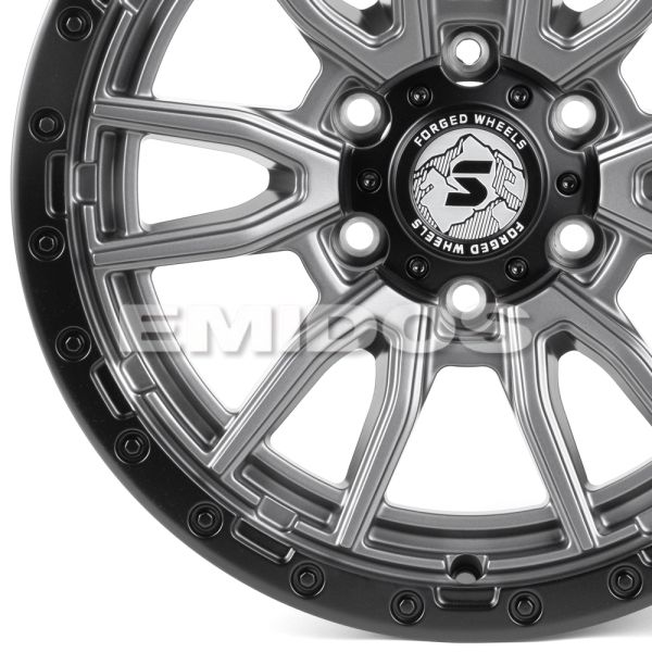 КОВАНЫЕ ДИСКИ H240605A SKILL SV127-SK303 18 J9 ET19 6X139.7 106.1 ГРАФИТ МАТОВЫЙ + ЧЁРНЫЙ БЕДЛОК