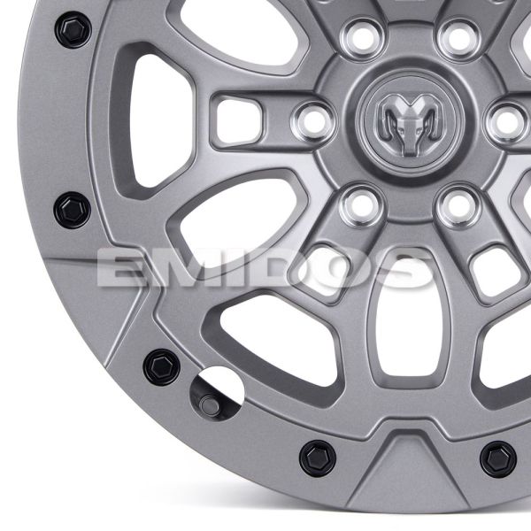 КОВАНЫЕ ДИСКИ H251007B SKILL SV145-SV451 20 J9 ET19 6X139.7 77.8 ГРАФИТ МАТОВЫЙ + ЧЁРНЫЕ ДЕКОРАТИВНЫ