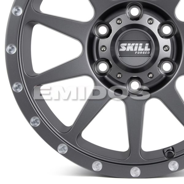 КОВАНЫЕ ДИСКИ H231103P SKILL SV157-DS185 17 J9 ET25 6X139.7 106.1 ГРАФИТ + ПОЛИРОВАННЫЕ БОЛТЫ