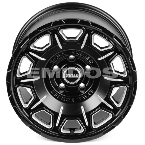 КОВАНЫЕ ДИСКИ 231207K SKILL SV164-SV275 17 J9 ET0 5X127 71.6 ЧЁРНЫЙ МАТОВЫЙ + ПОЛИРОВАННЫЕ СПИЦЫ