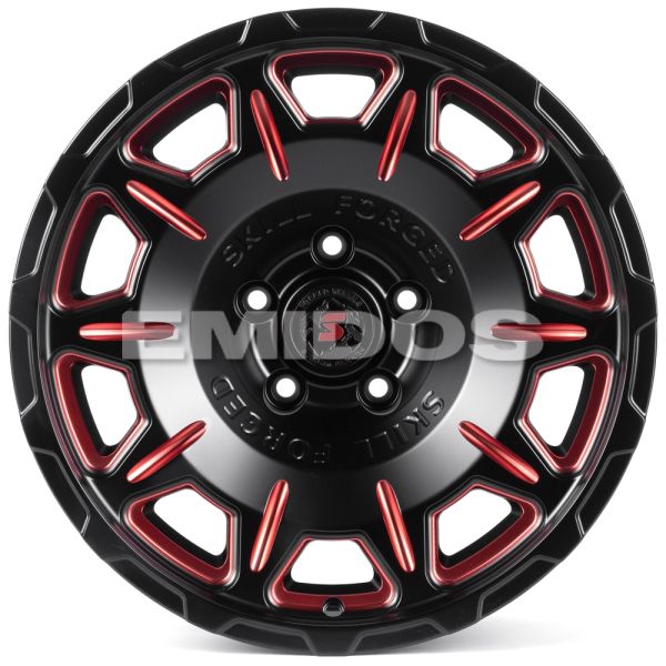 КОВАНЫЕ ДИСКИ H250917M SKILL SV164-SV421 18 J9 ET-20 5X127 71.5 ЧЁРНЫЙ МАТОВЫЙ + ПОЛИРОВАННЫЕ СПИЦЫ