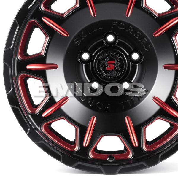 КОВАНЫЕ ДИСКИ H250917M SKILL SV164-SV421 18 J9 ET-20 5X127 71.5 ЧЁРНЫЙ МАТОВЫЙ + ПОЛИРОВАННЫЕ СПИЦЫ