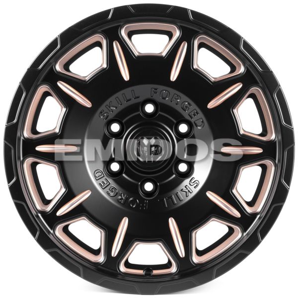 КОВАНЫЕ ДИСКИ H250830D SKILL SV164-SB533 18 J9 ET10 6X139.7 77.8 ЧЁРНЫЙ МАТОВЫЙ + ПОЛИРОВАННЫЕ СПИЦЫ