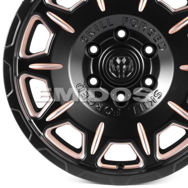 КОВАНЫЕ ДИСКИ H250830D SKILL SV164-SB533 18 J9 ET10 6X139.7 77.8 ЧЁРНЫЙ МАТОВЫЙ + ПОЛИРОВАННЫЕ СПИЦЫ