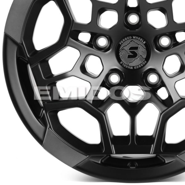 КОВАНЫЕ ДИСКИ H250917J SKILL SV171-SK290 17 J9 ET-12 5X127 71.5 ЧЁРНЫЙ МАТОВЫЙ + ПОЛИРОВАННЫЕ СПИЦЫ